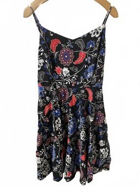 Old Navy Summer Dress Women's Large Black Mini Floral Straps